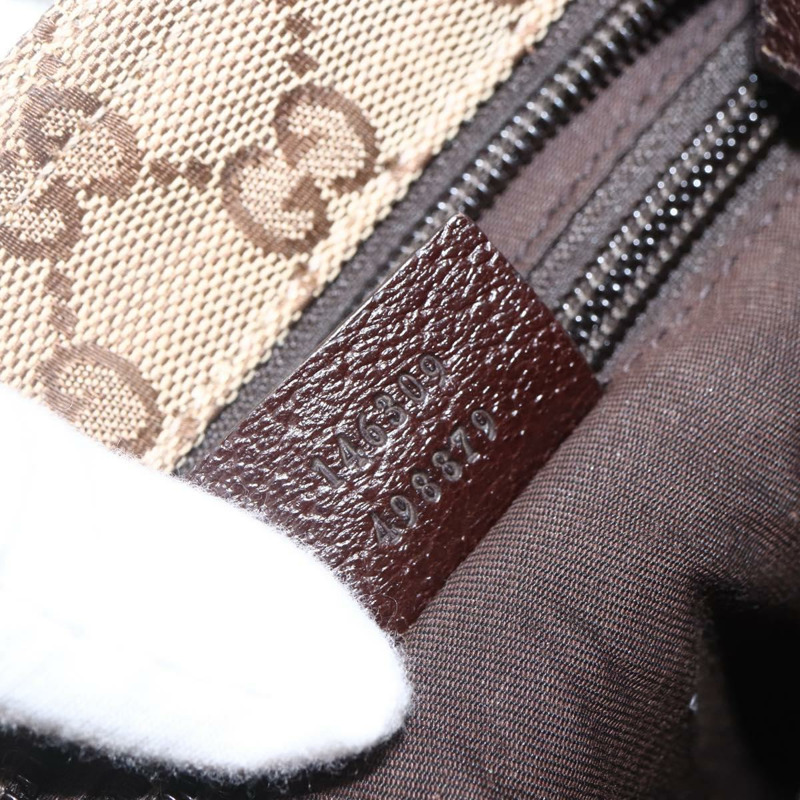 【日本直送】GUCCI GG帆布織帶雪莉線單肩包 米色 銀色 146309 正品 am10337A-11