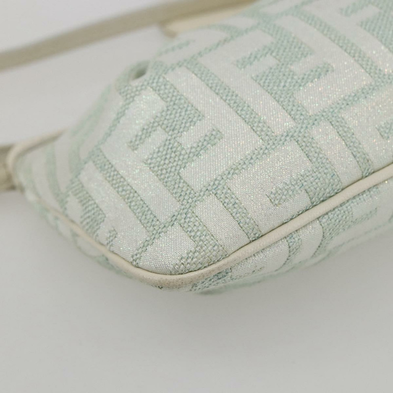 【日本直送】FENDI Zucca 帆布配件包 金色 淺綠色 正品 159291V-16