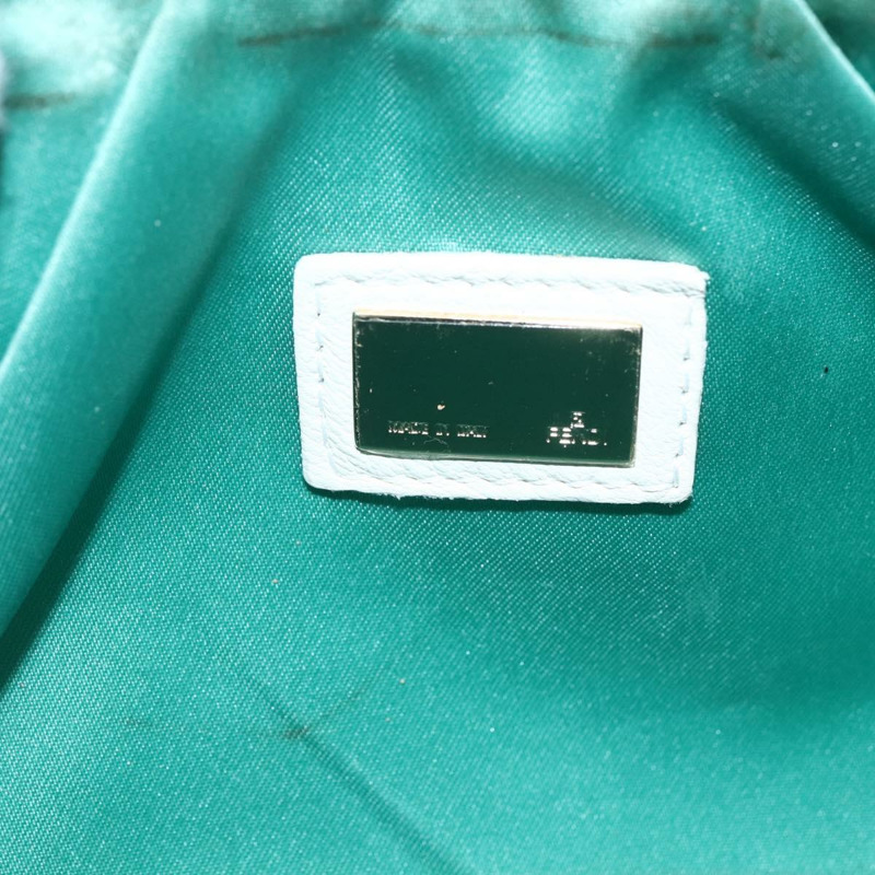 【日本直送】FENDI Zucca 帆布配件包 金色 淺綠色 正品 159291V-18