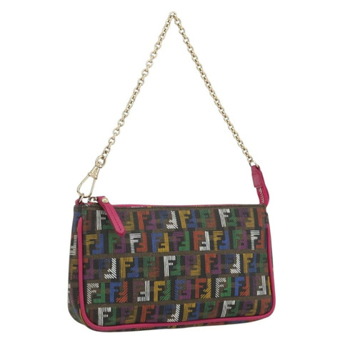 FENDI Zucchino帆布配件包 多色 金色 正品 159466V