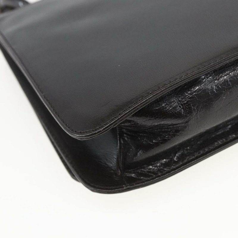 【日本直送】PRADA 鏈條單肩包 皮革塑膠 深棕色 正品 am10365V-15