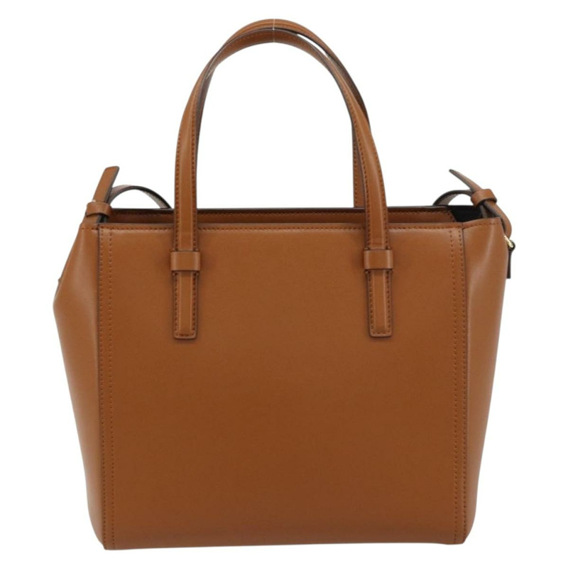 【日本直送】Salvatore Ferragamo 小馬手提包 皮革 2way 棕色金色 Auth am10260V-1