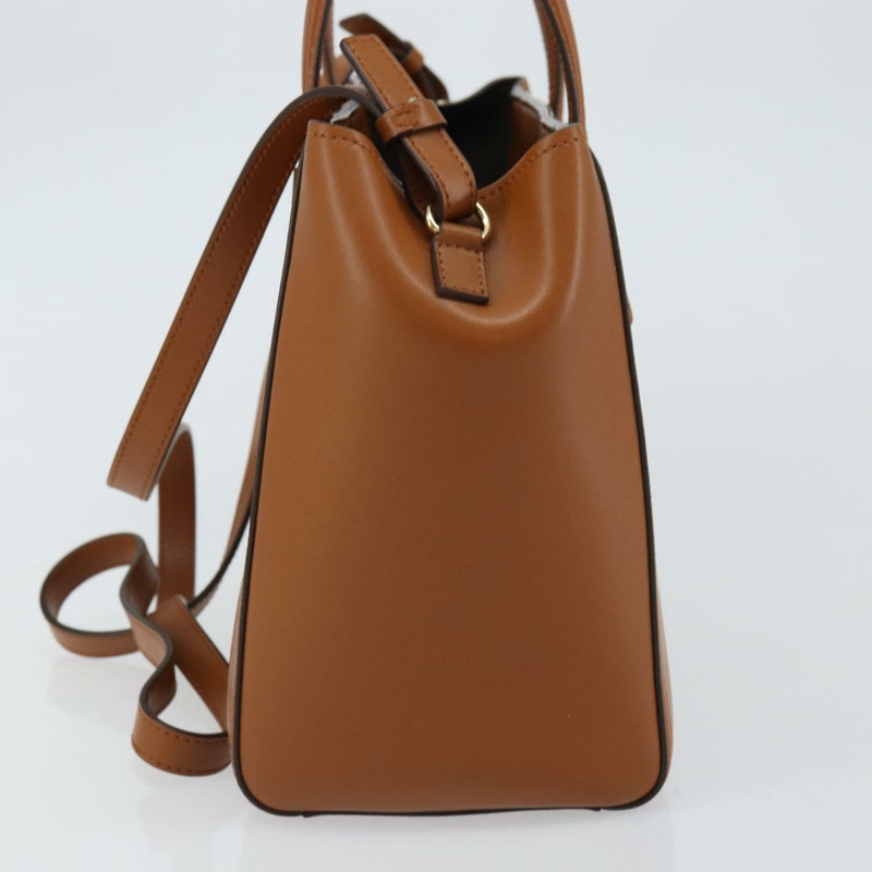 【日本直送】Salvatore Ferragamo 小馬手提包 皮革 2way 棕色金色 Auth am10260V-2