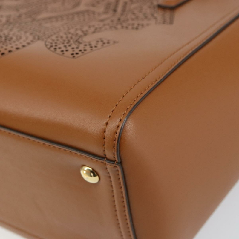 【日本直送】Salvatore Ferragamo 小馬手提包 皮革 2way 棕色金色 Auth am10260V-8