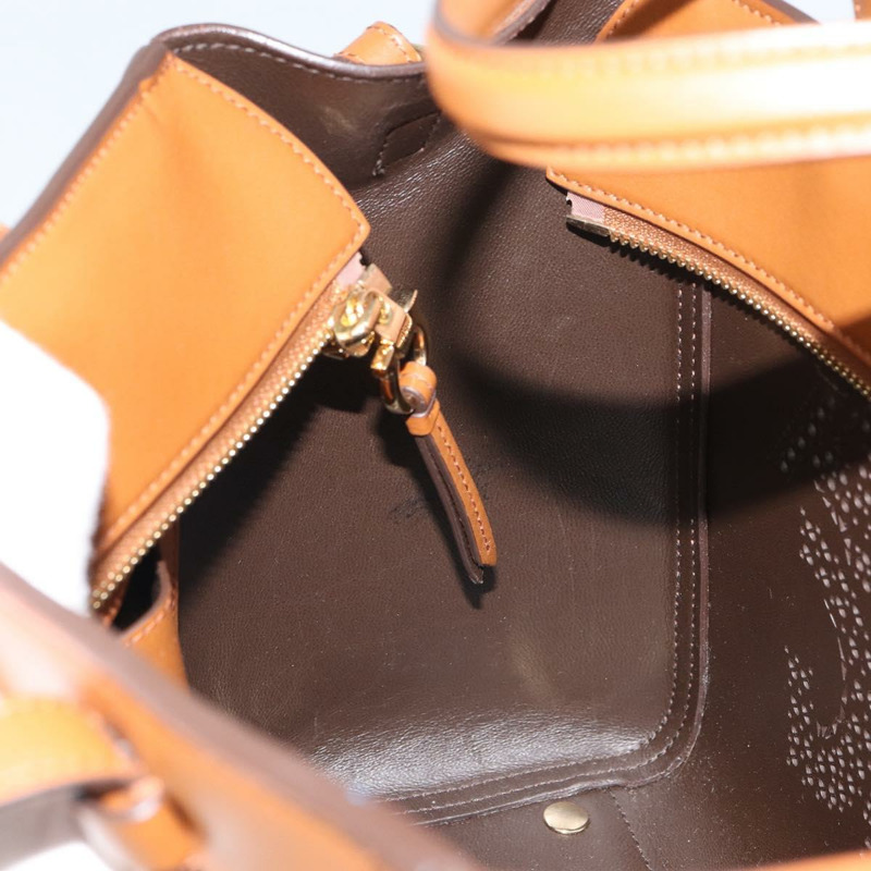 【日本直送】Salvatore Ferragamo 小馬手提包 皮革 2way 棕色金色 Auth am10260V-20