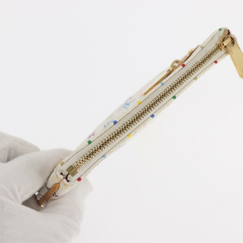 【日本直送】路易威登 Monogram Multicolor Pochette MM 手拿包 白色 M60028 LV Auth 161170-4