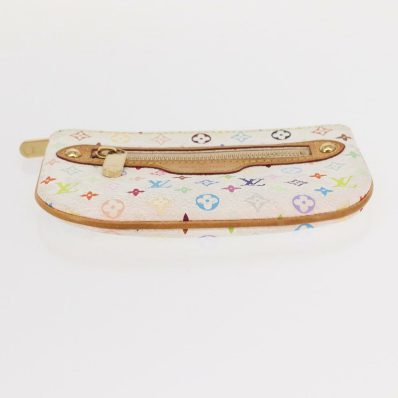 【日本直送】路易威登 Monogram Multicolor Pochette MM 手拿包 白色 M60028 LV Auth 161170-5