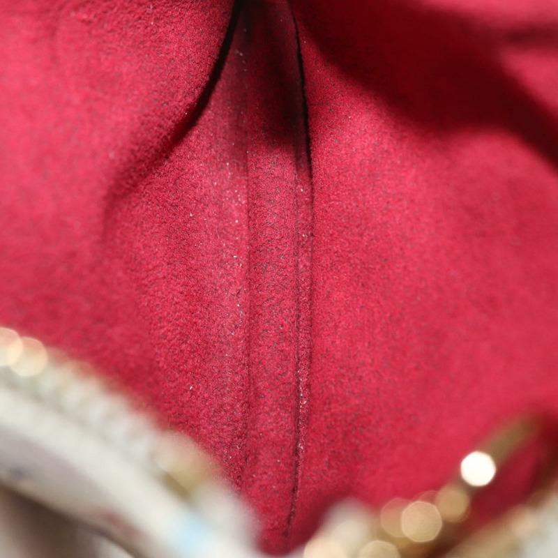 【日本直送】路易威登 Monogram Multicolor Pochette MM 手拿包 白色 M60028 LV Auth 161170-9