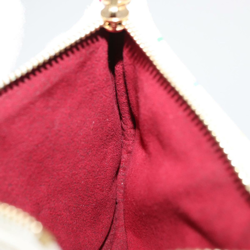 【日本直送】路易威登 Monogram Multicolor Pochette MM 手拿包 白色 M60028 LV Auth 161170-17
