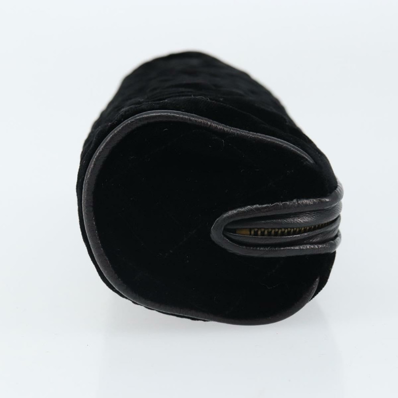 【日本直送】香奈兒 (CHANEL) Matelasse 絨面手拿包 黑色 金色 CC 標誌 Auth 161194V-2