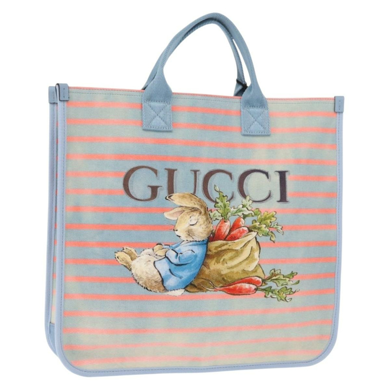 【日本直送】GUCCI 手提包 帆布 淺藍色 605831 正品 161483M-0