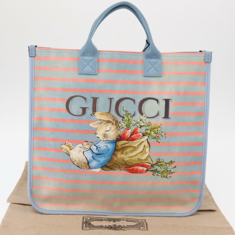 【日本直送】GUCCI 手提包 帆布 淺藍色 605831 正品 161483M-11