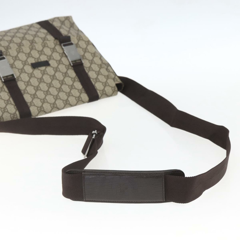 【日本直送】GUCCI GG Supreme 單肩包 PVC 皮革 米色 銀色 122373 正品 am10297V-6