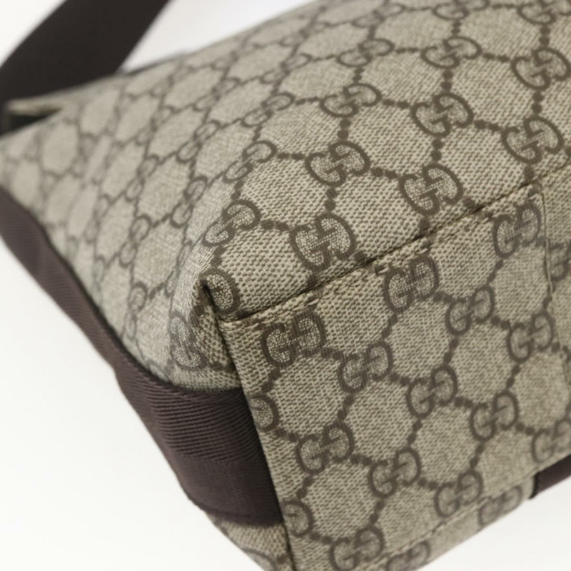 【日本直送】GUCCI GG Supreme 單肩包 PVC 皮革 米色 銀色 122373 正品 am10297V-15