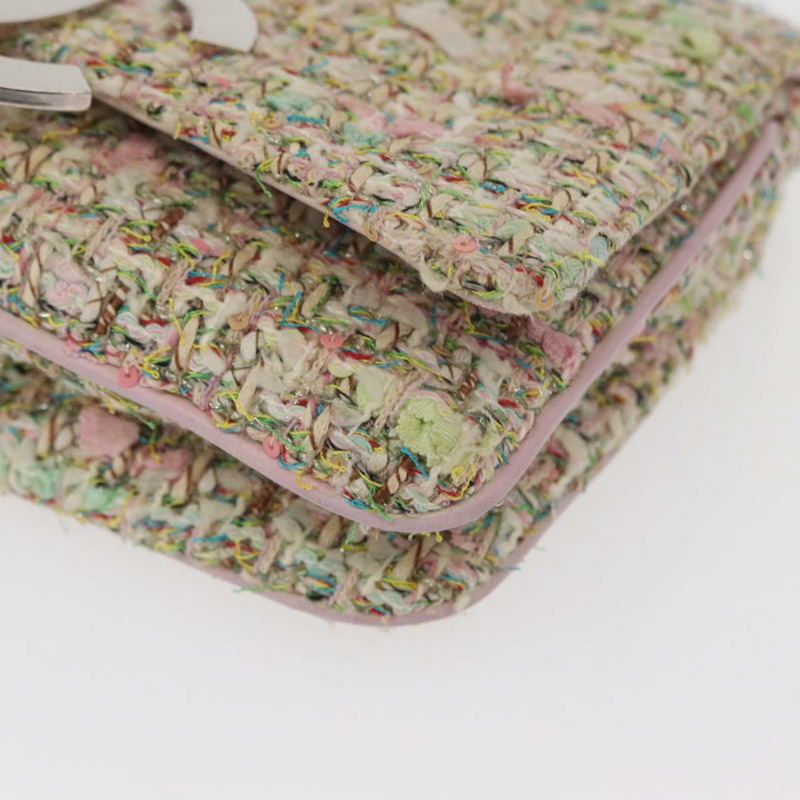 【日本直送】香奈兒鏈條單背包，斜紋軟呢多色銀色雙C標誌，正品編號161148SAV-13