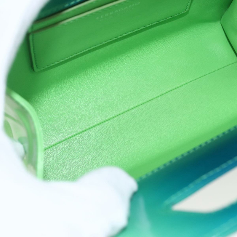 【日本直送】Salvatore Ferragamo 琺瑯雙肩米色金色手提包 Auth am10190V-8