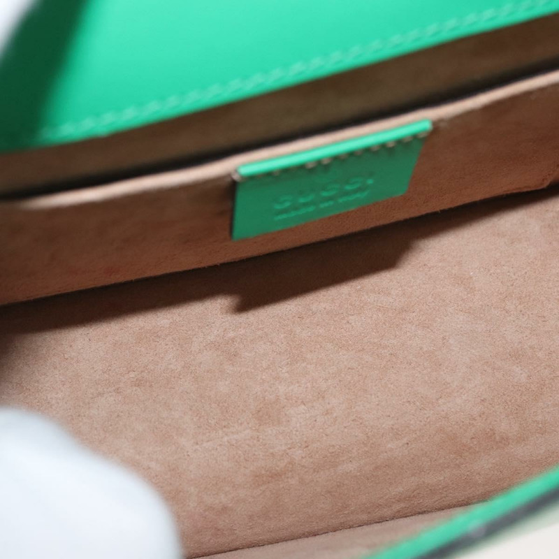 【日本直送】GUCCI Silvi Sherry Line 手袋 皮革 兩用 綠色/金色 470270 正品 161142M-9