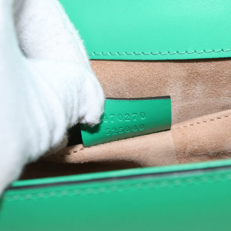 【日本直送】GUCCI Silvi Sherry Line 手袋 皮革 兩用 綠色/金色 470270 正品 161142M-10