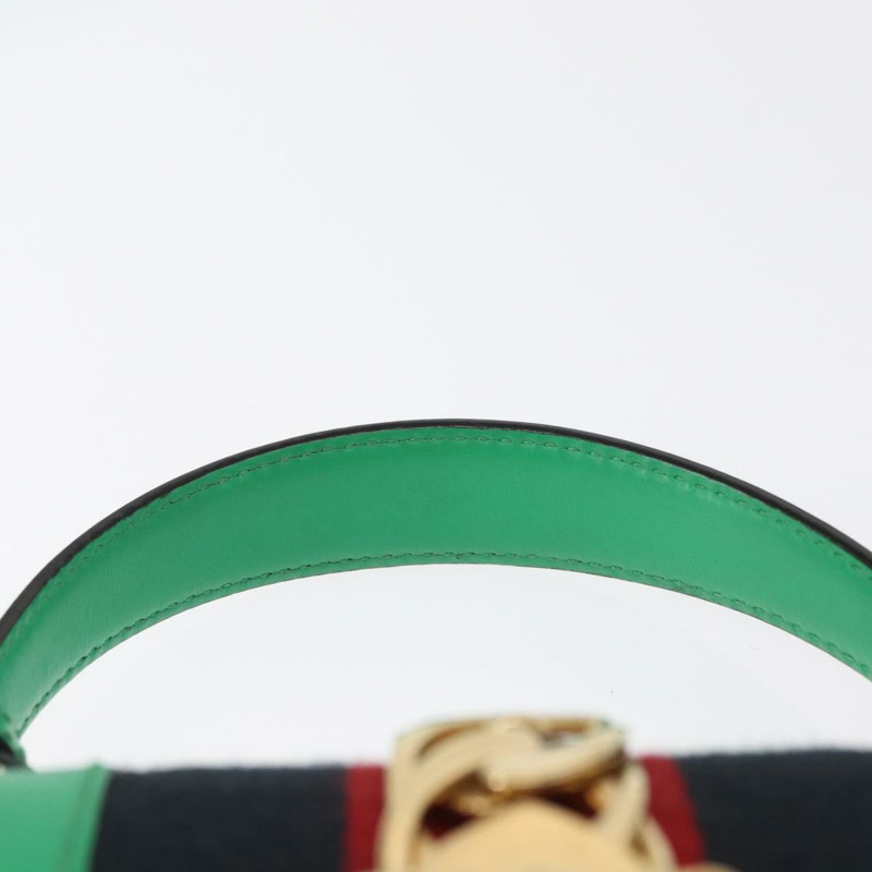 【日本直送】GUCCI Silvi Sherry Line 手袋 皮革 兩用 綠色/金色 470270 正品 161142M-13