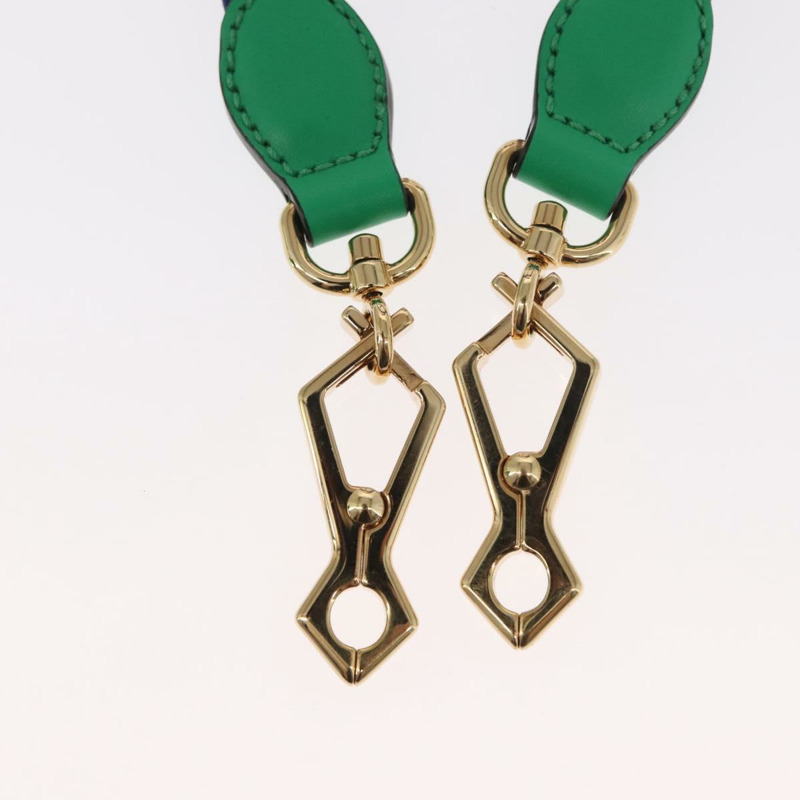 【日本直送】GUCCI Silvi Sherry Line 手袋 皮革 兩用 綠色/金色 470270 正品 161142M-26