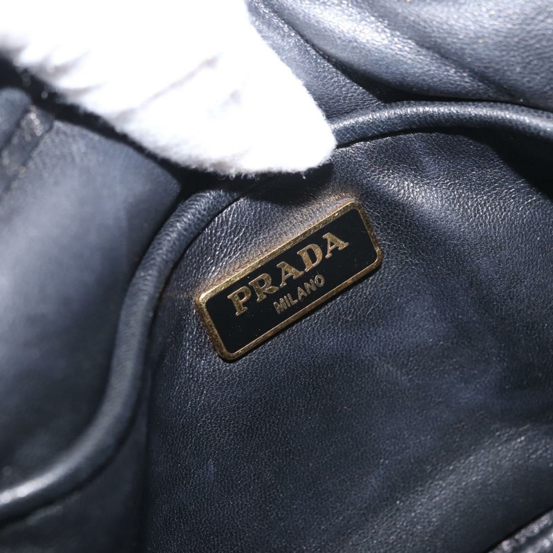 【日本直送】PRADA 黑色金色皮革肩背包，正品 161530V-19