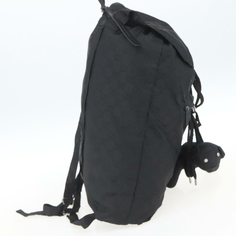 【日本直送】GUCCI GG 雙肩包 尼龍 黑色 銀色 223670 Auth am10253V-2