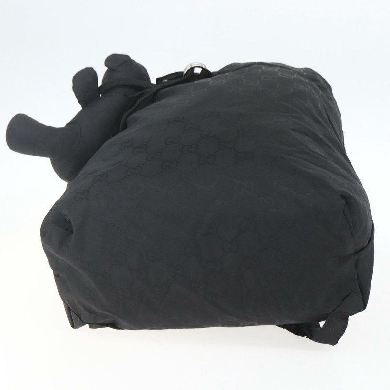 【日本直送】GUCCI GG 雙肩包 尼龍 黑色 銀色 223670 Auth am10253V-4