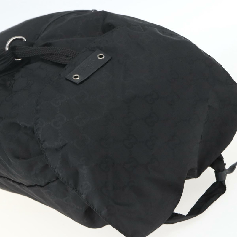 【日本直送】GUCCI GG 雙肩包 尼龍 黑色 銀色 223670 Auth am10253V-5