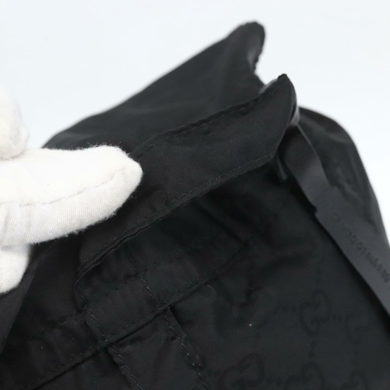 【日本直送】GUCCI GG 雙肩包 尼龍 黑色 銀色 223670 Auth am10253V-6