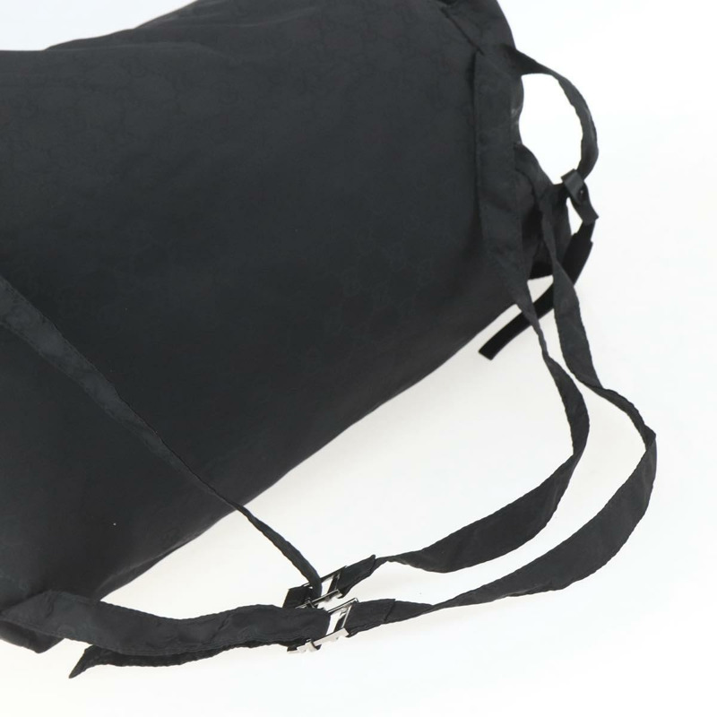 【日本直送】GUCCI GG 雙肩包 尼龍 黑色 銀色 223670 Auth am10253V-7