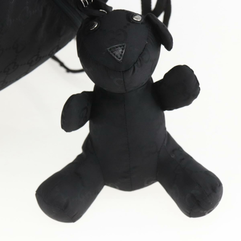 【日本直送】GUCCI GG 雙肩包 尼龍 黑色 銀色 223670 Auth am10253V-9