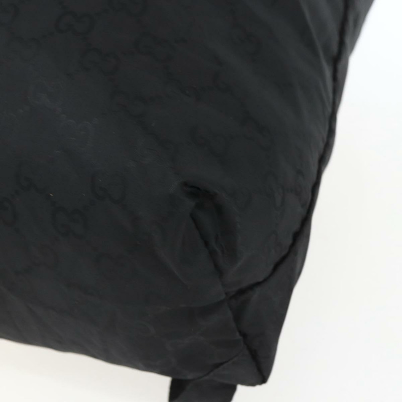 【日本直送】GUCCI GG 雙肩包 尼龍 黑色 銀色 223670 Auth am10253V-14