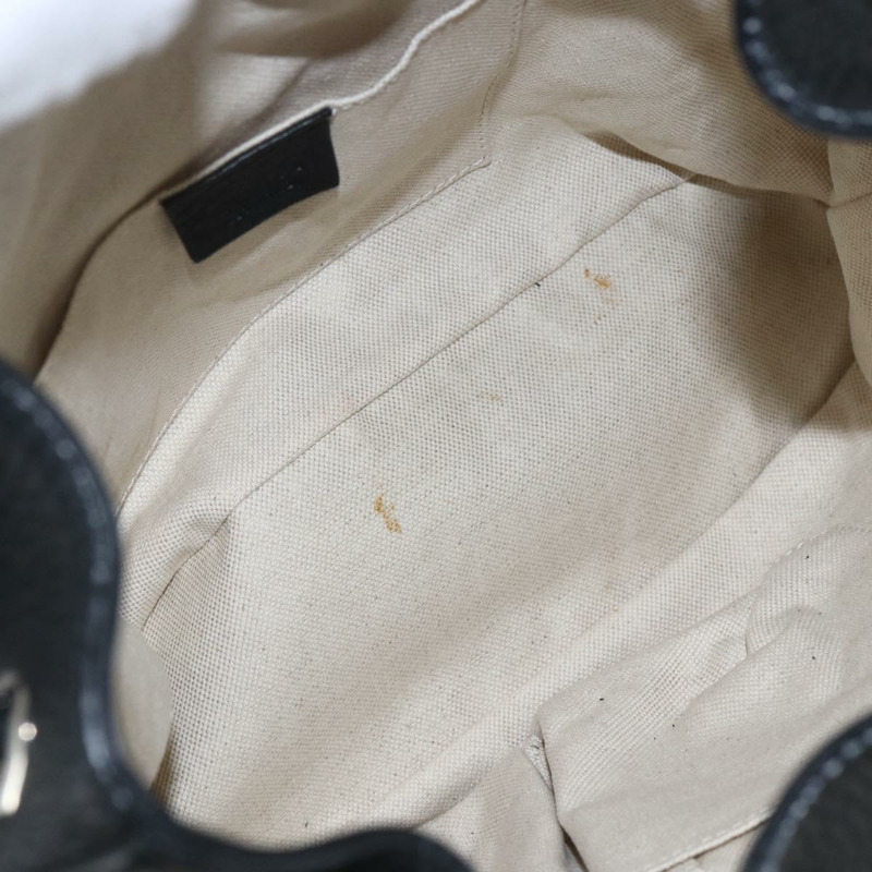 【日本直送】GUCCI 竹節流蘇雙肩包 皮革 黑色 金色 370833 正品 am10189V-9