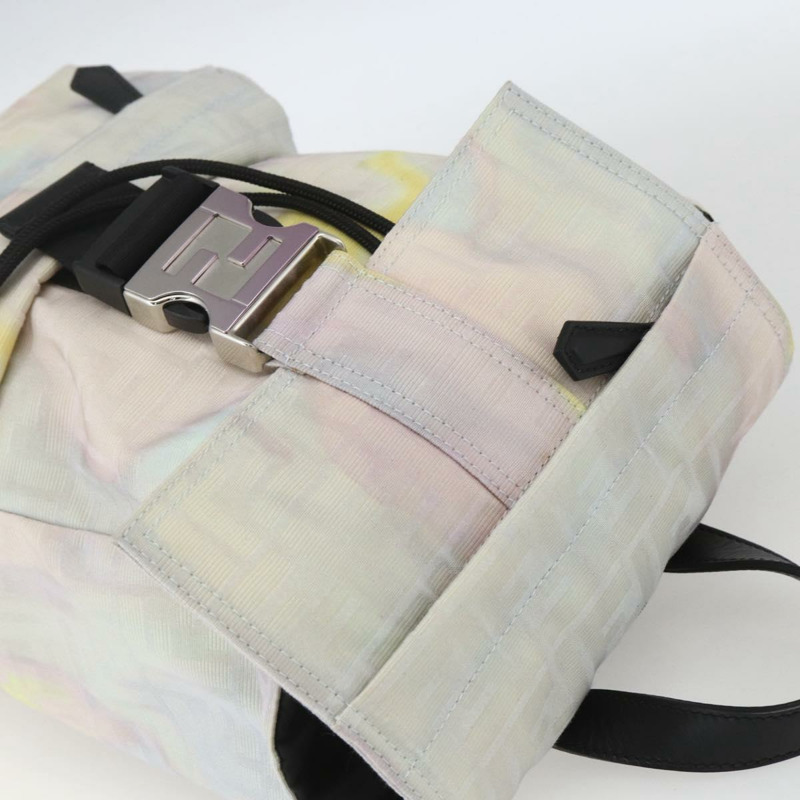 【日本直送】FENDI Zucca帆布單肩包 尼龍 白色 銀色 正品 am10182V-5