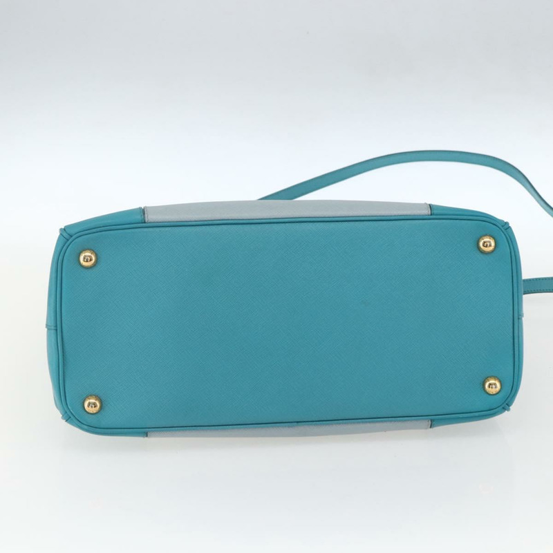 【日本直送】PRADA 手提包 Safiano 皮革 2way 綠色金色 Auth BA9274V-4