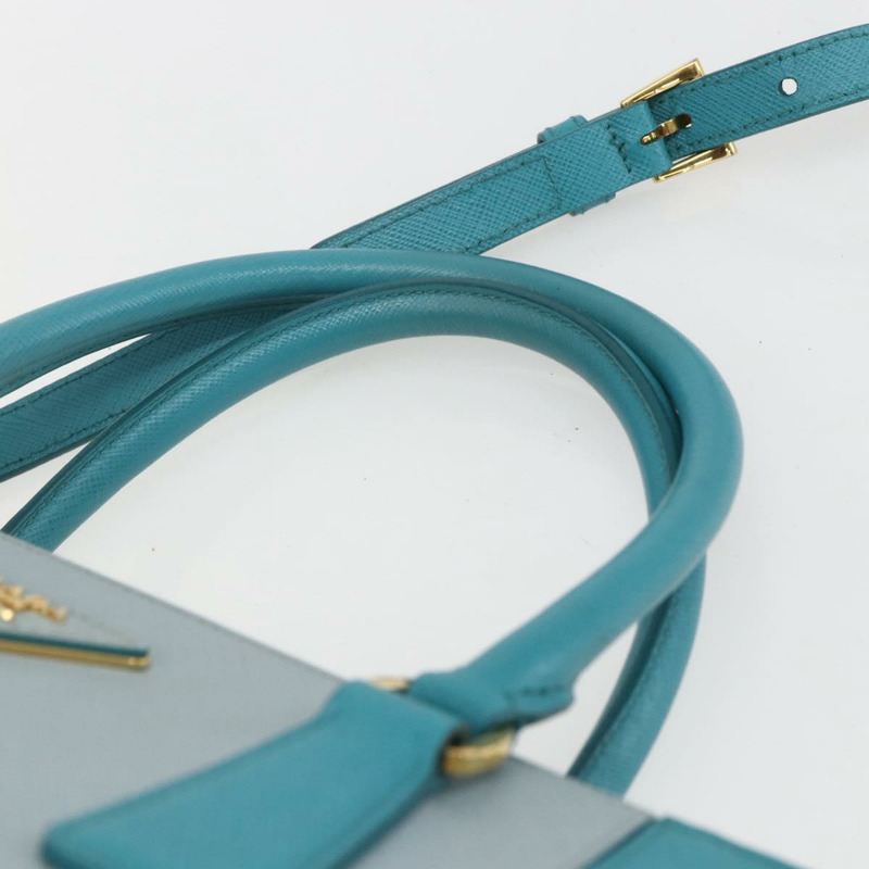 【日本直送】PRADA 手提包 Safiano 皮革 2way 綠色金色 Auth BA9274V-7