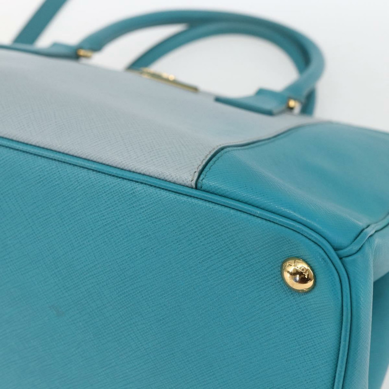 【日本直送】PRADA 手提包 Safiano 皮革 2way 綠色金色 Auth BA9274V-9