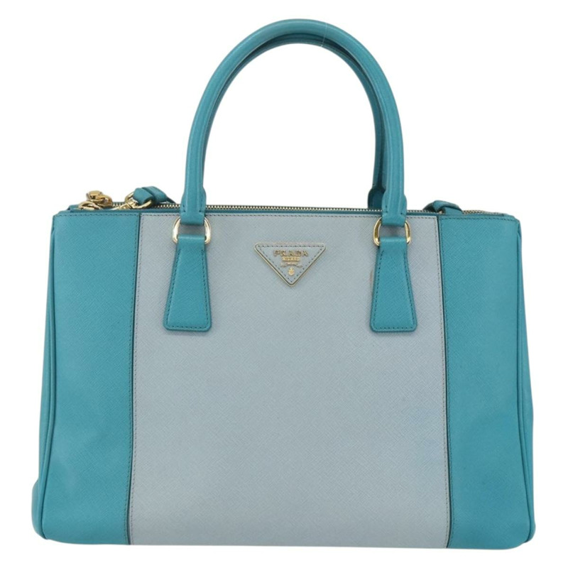 【日本直送】PRADA 手提包 Safiano 皮革 2way 綠色金色 Auth BA9274V-12