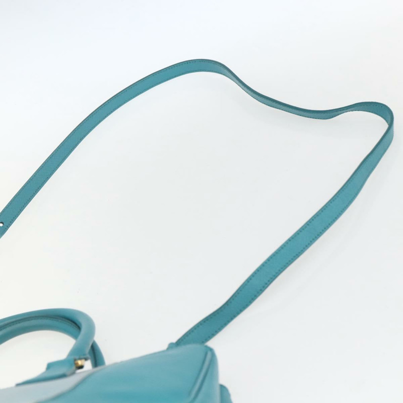 【日本直送】PRADA 手提包 Safiano 皮革 2way 綠色金色 Auth BA9274V-13