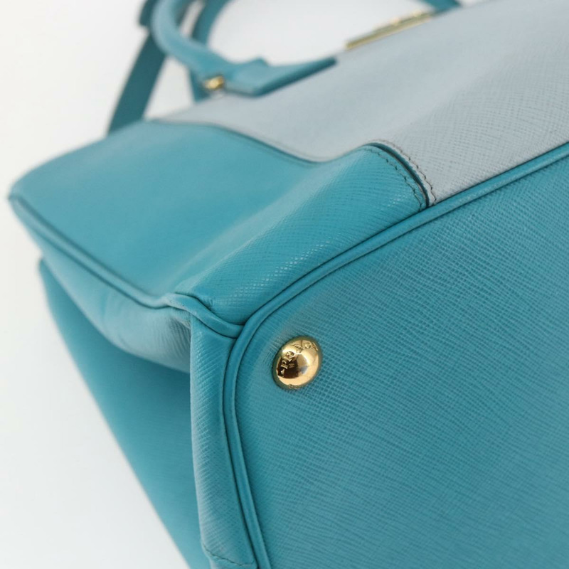 【日本直送】PRADA 手提包 Safiano 皮革 2way 綠色金色 Auth BA9274V-14