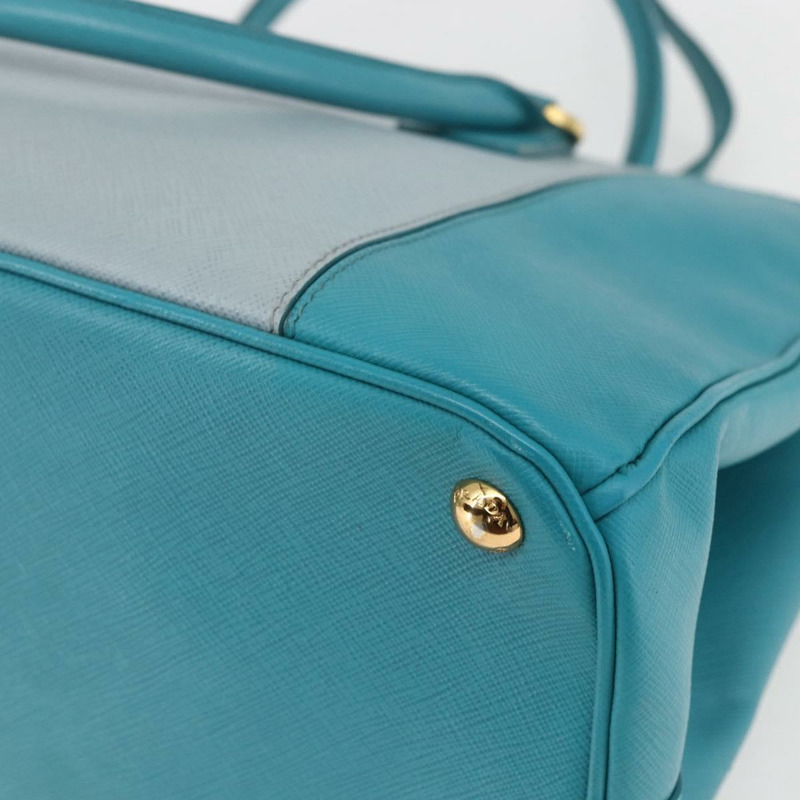 【日本直送】PRADA 手提包 Safiano 皮革 2way 綠色金色 Auth BA9274V-15