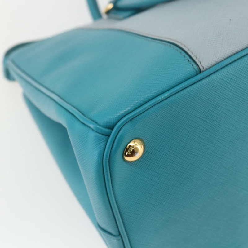 【日本直送】PRADA 手提包 Safiano 皮革 2way 綠色金色 Auth BA9274V-16