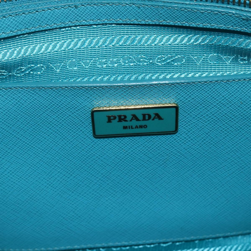 【日本直送】PRADA 手提包 Safiano 皮革 2way 綠色金色 Auth BA9274V-18