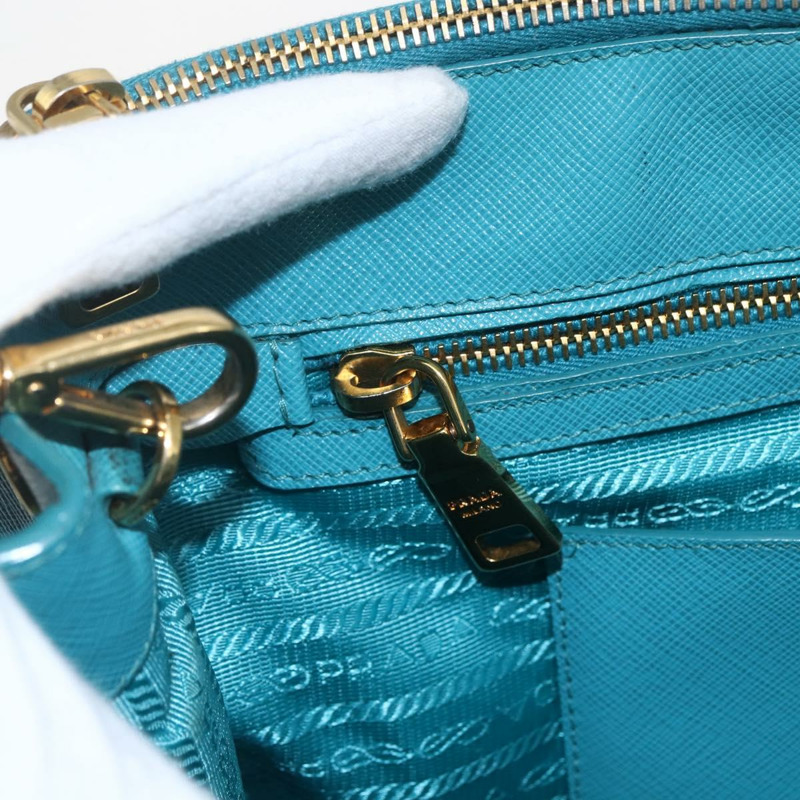 【日本直送】PRADA 手提包 Safiano 皮革 2way 綠色金色 Auth BA9274V-19