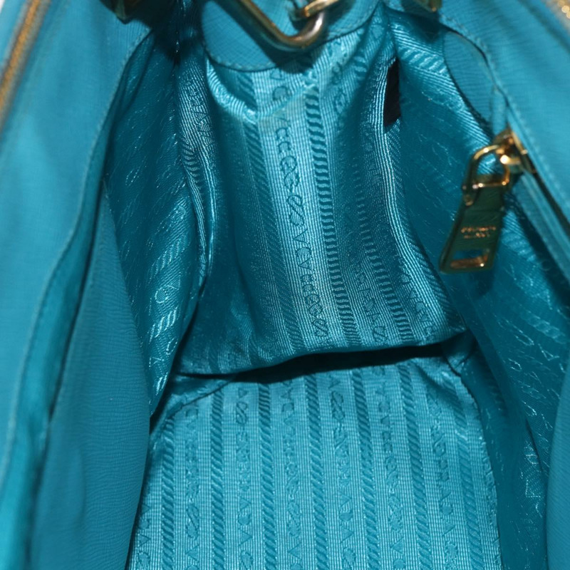 【日本直送】PRADA 手提包 Safiano 皮革 2way 綠色金色 Auth BA9274V-21