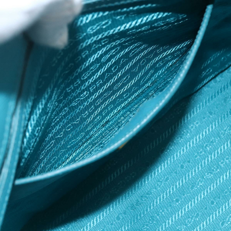 【日本直送】PRADA 手提包 Safiano 皮革 2way 綠色金色 Auth BA9274V-22