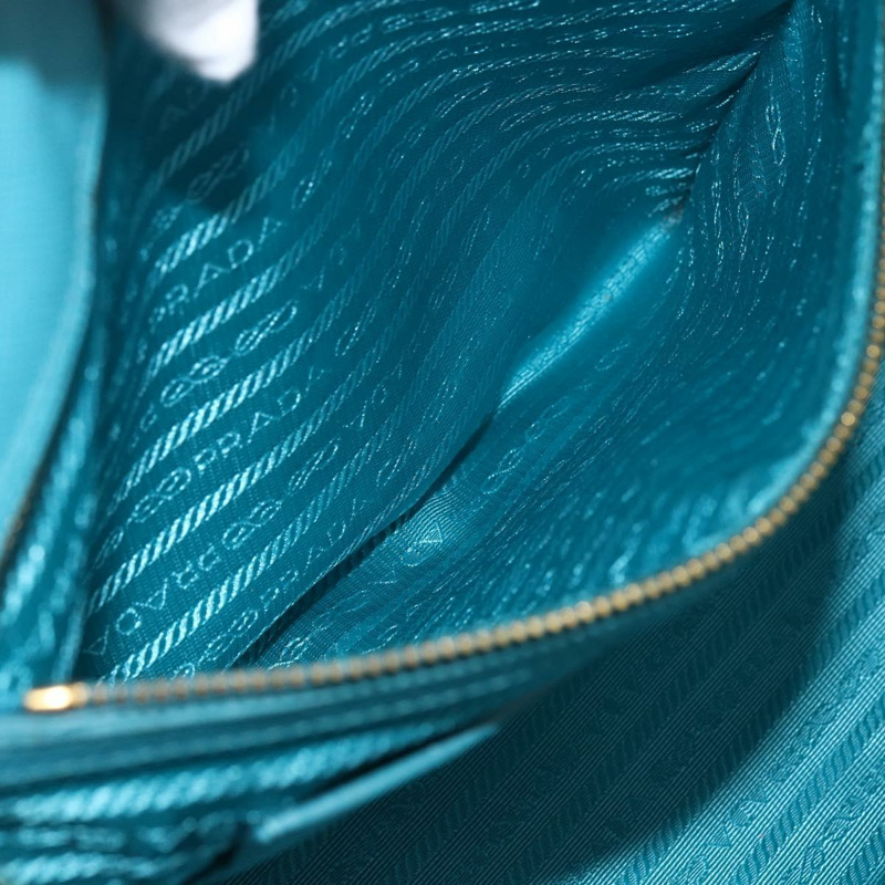 【日本直送】PRADA 手提包 Safiano 皮革 2way 綠色金色 Auth BA9274V-23