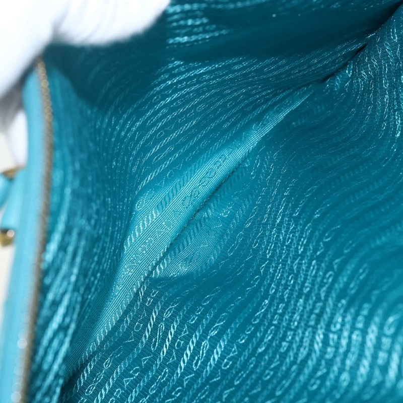 【日本直送】PRADA 手提包 Safiano 皮革 2way 綠色金色 Auth BA9274V-25