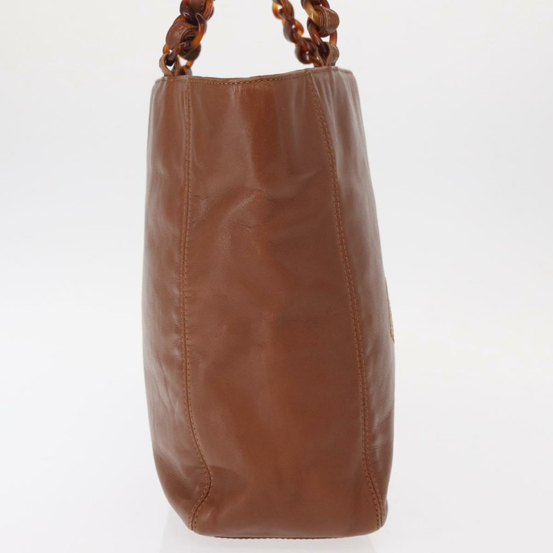 【日本直送】香奈兒 COCO 標誌鏈條手提包 棕色皮革 CC 正品 BA9279-3