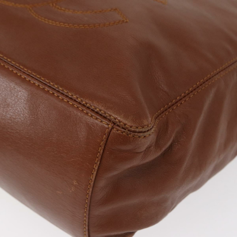 【日本直送】香奈兒 COCO 標誌鏈條手提包 棕色皮革 CC 正品 BA9279-14